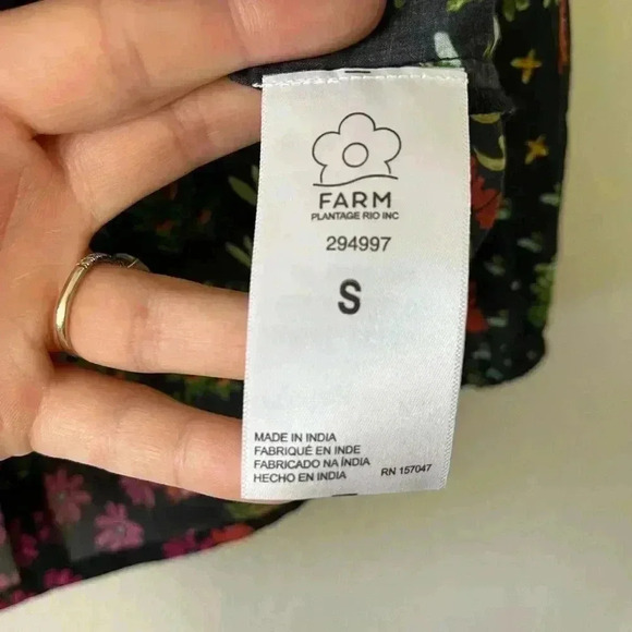 Farm Rio Fruit Garden Ruffle Puff Sleeve Blouse Women’s Size Small - Picture 10 of 16